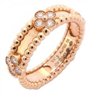 Van Cleef & Arpels Perlée Sweet Clover Ring in 18K Pink Gold with Diamonds, #...